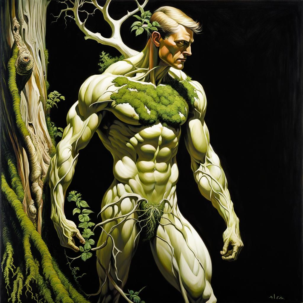 Nature Spirit: Plant Man in an Anatomical Style