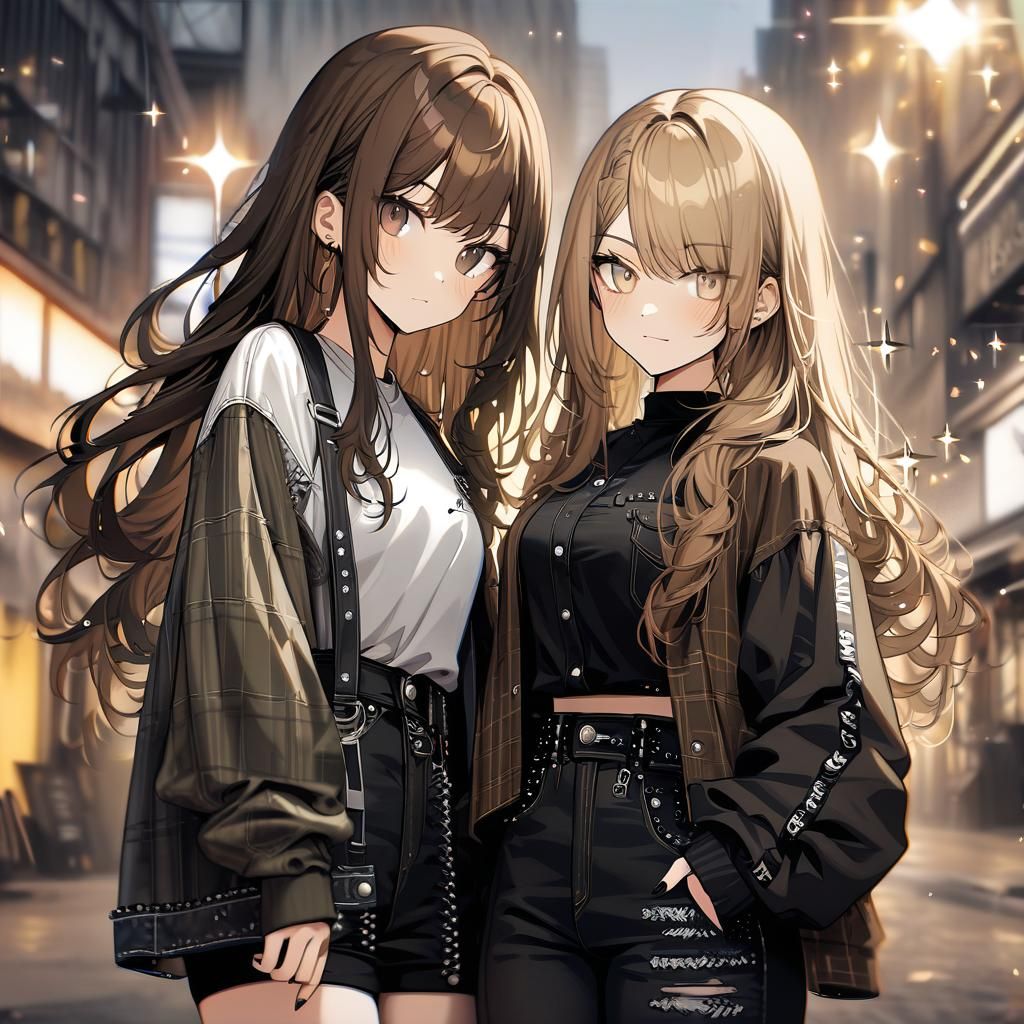 Two Cute Girls Posing Together