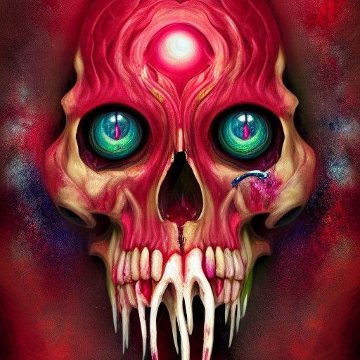 Skull Faced Eldrazi Illustration in Pastel Colors