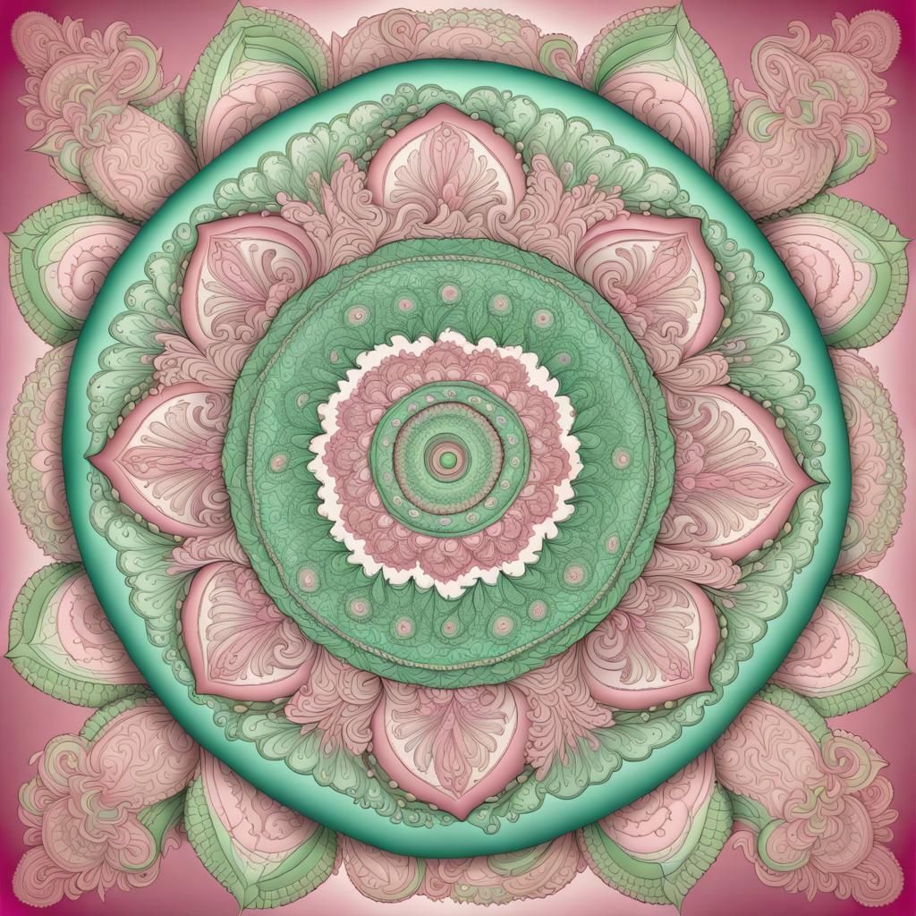 Indian Mandala with Paisley Patterns in Soft Tones