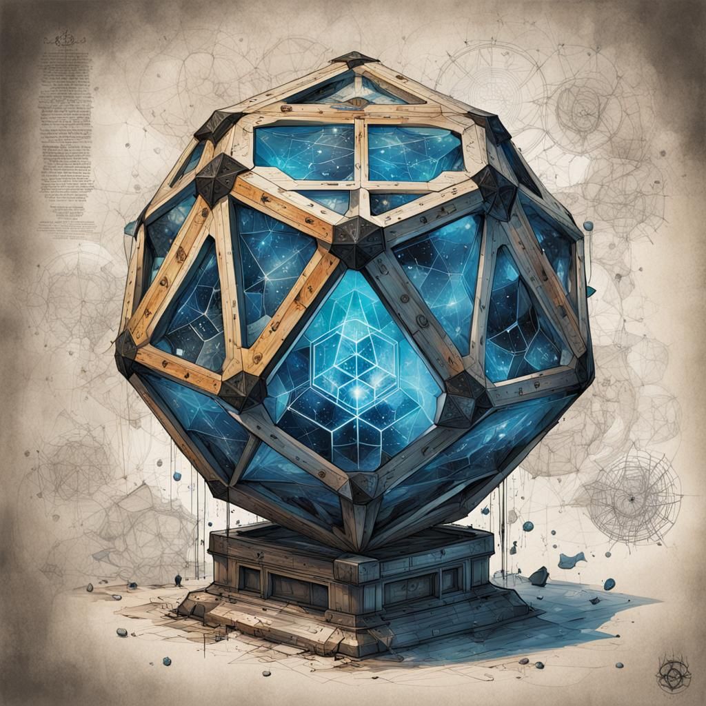 Hyperdetailed Decahedron in Oil and Acrylic