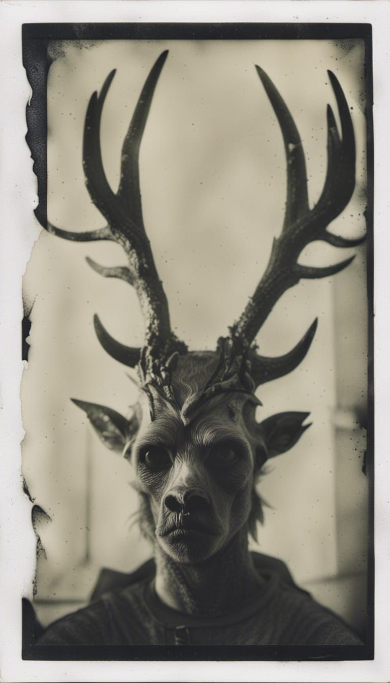 Wendigo Portrait in Photocopy Print Style