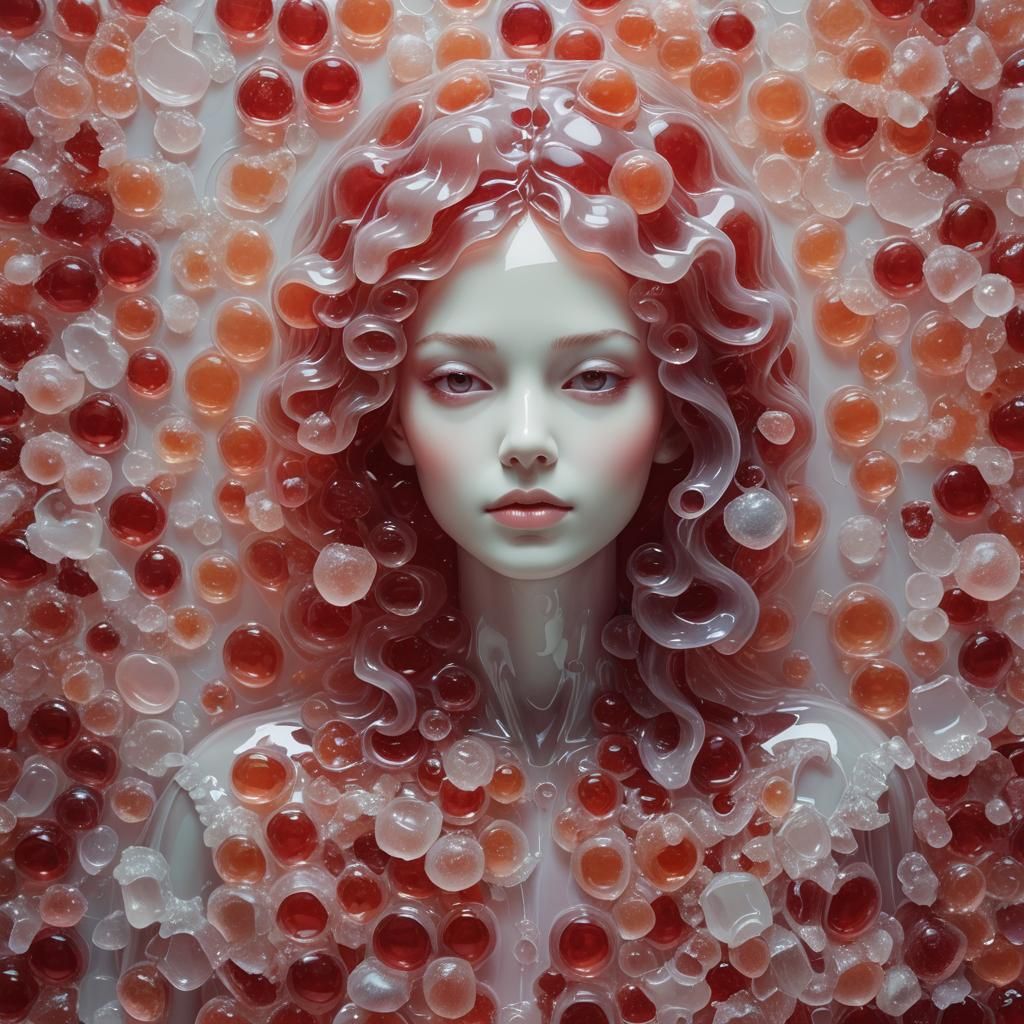 Woman Made of Translucent Jelly