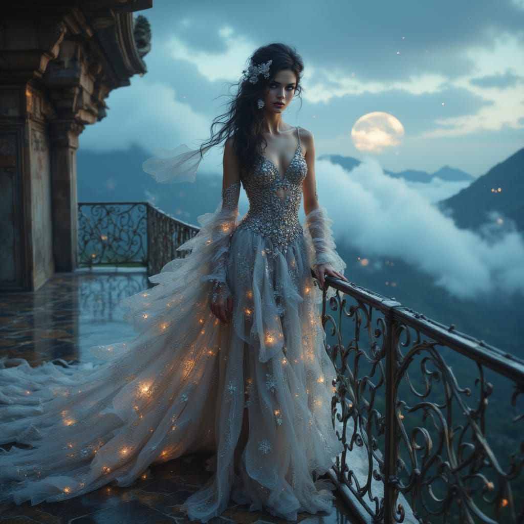 Photo shooting on a balcony