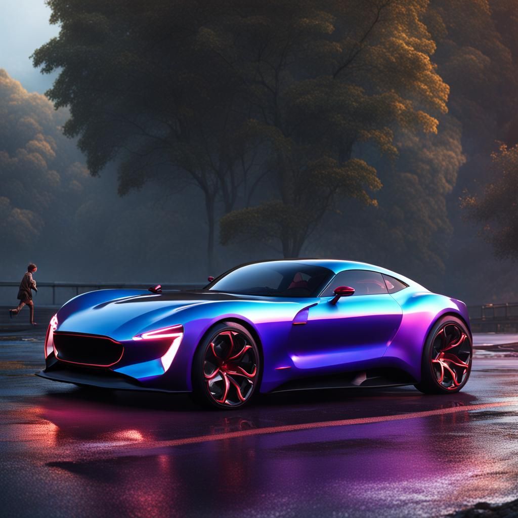 Futuristic TVR Concept Car in Detailed Matte Painting