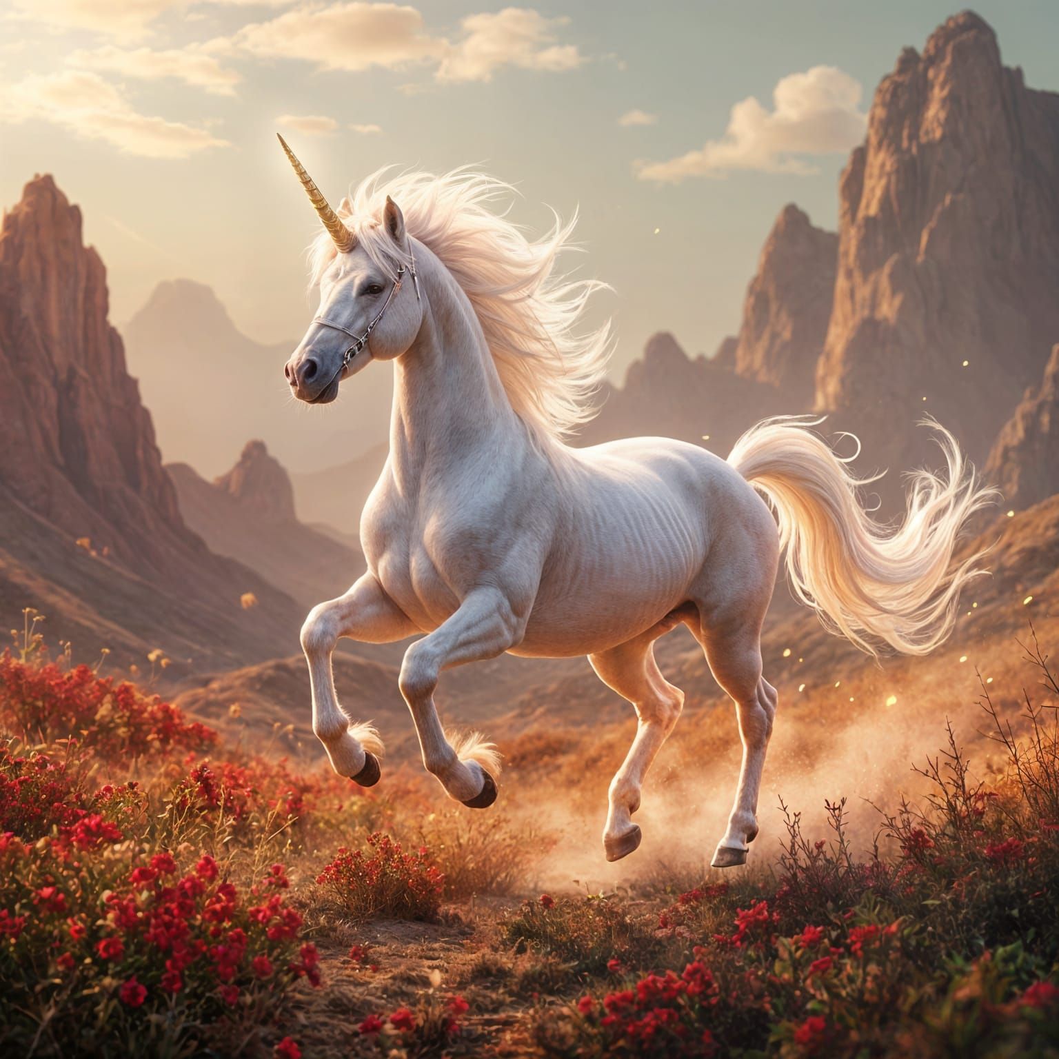 Ruby Crystal Unicorn Gallops Through 9D Space