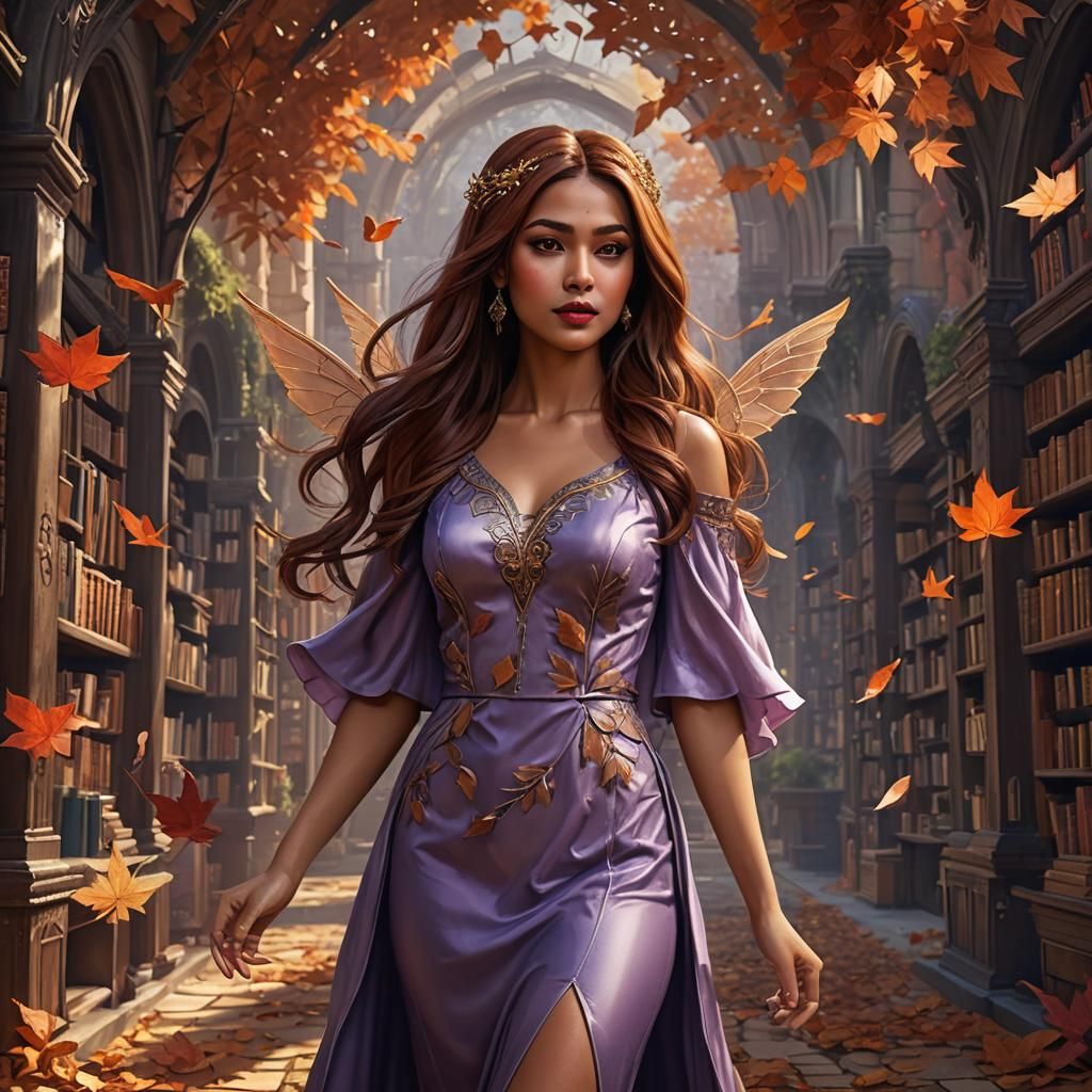 Auburn Haired Woman with Fairy Wings