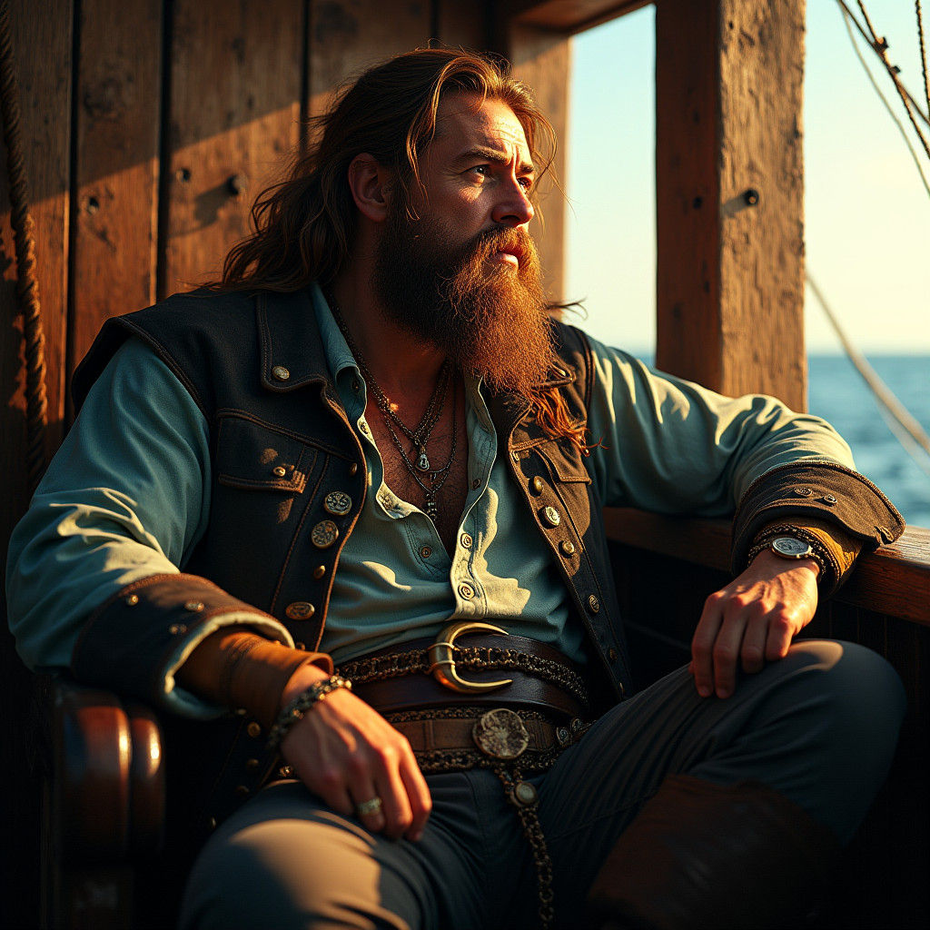 Regal Pirate Gentleman in Bohemian Attire