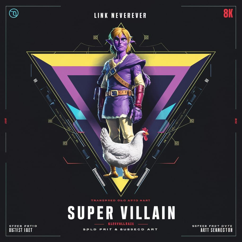 Futuristic CD Cover Art: Super Villain in Pop Art Style