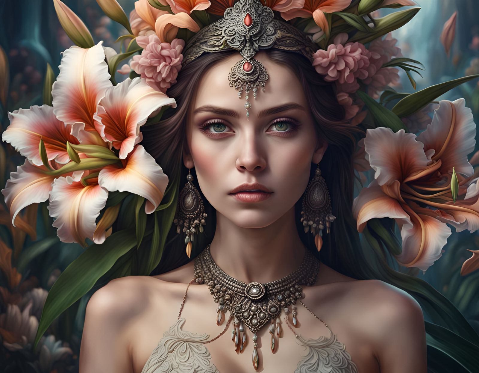 Beautiful Liliu flower Woman