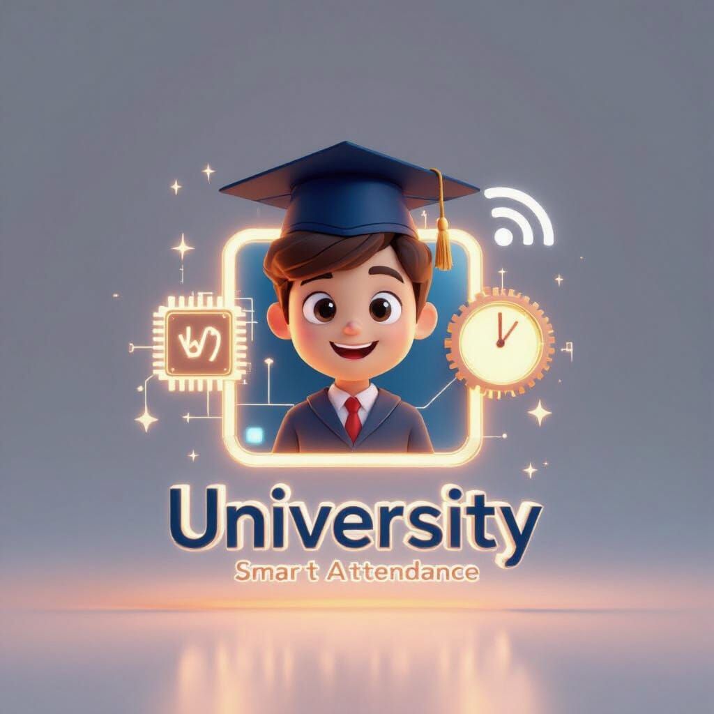 Pixar-Style 3D Logo for Smart University Attendance