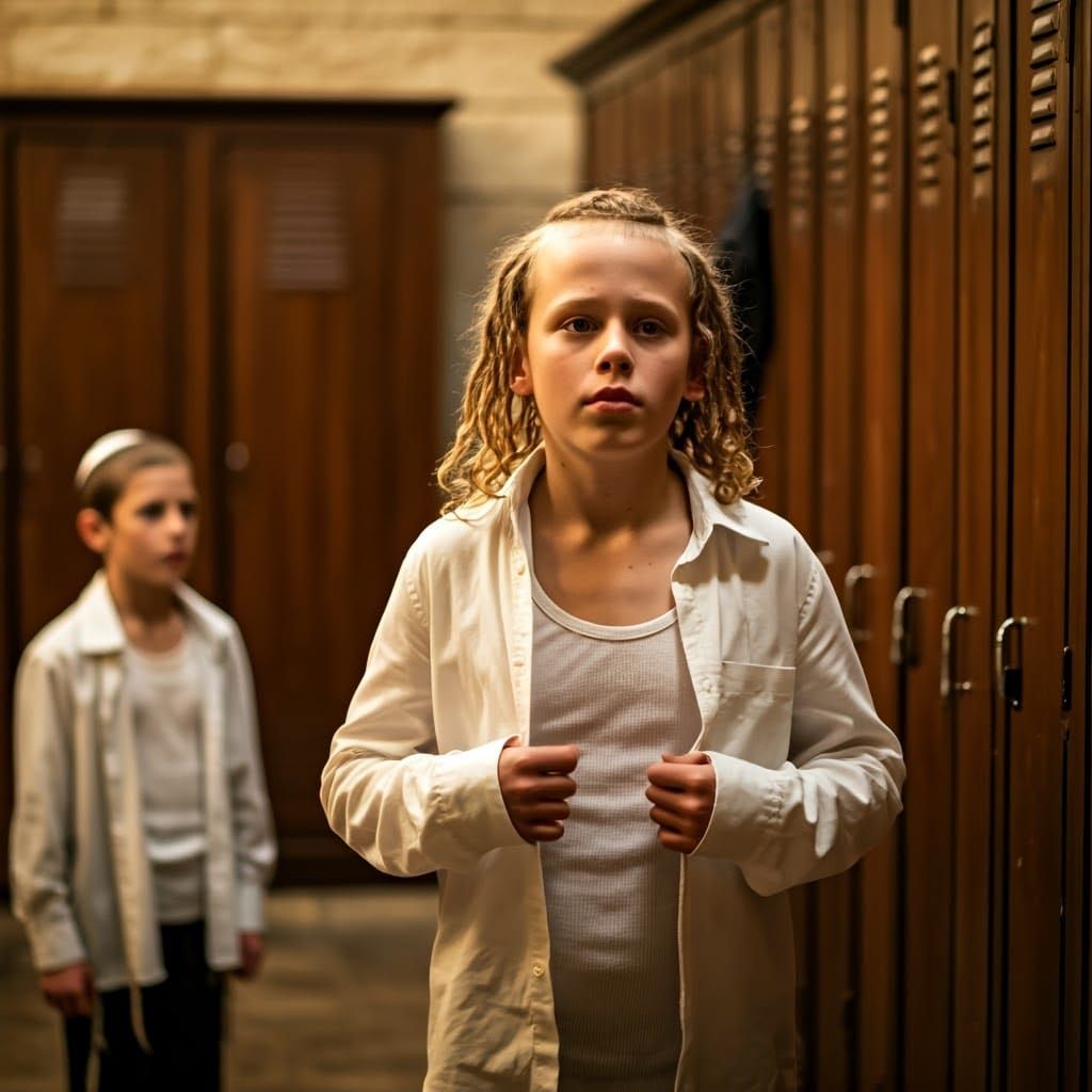 Contemplative Hasidic Youth in Quiet Moment