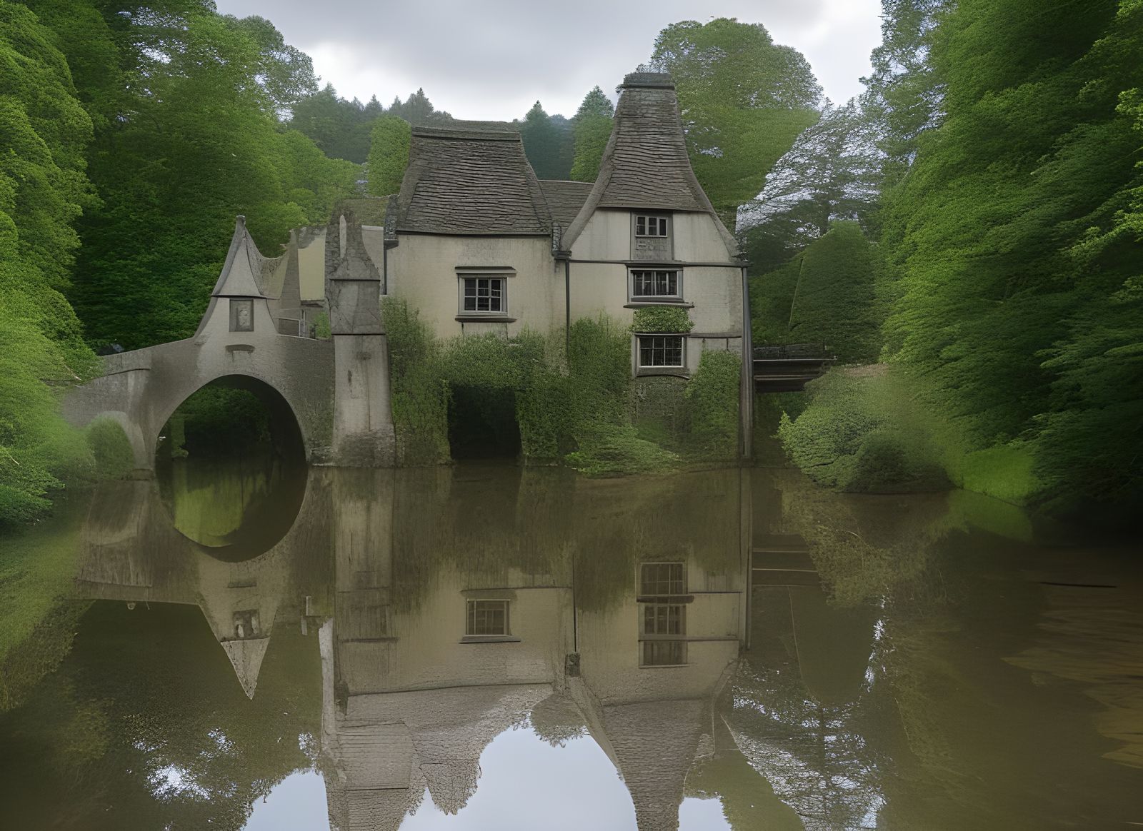 Picturesque Castle Combe: Hyperrealistic Village View