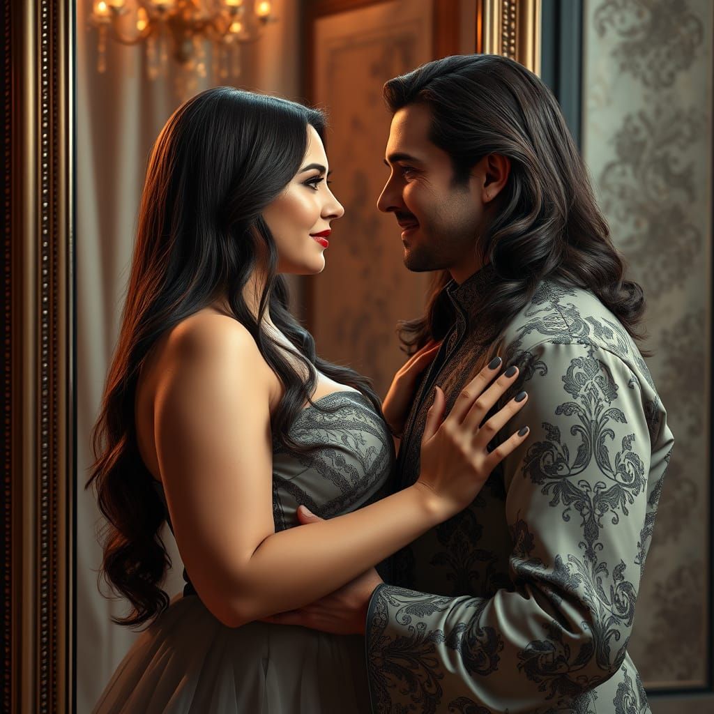 Soulmates Reflected: Hyperrealistic Portrait in Mystical Rea...