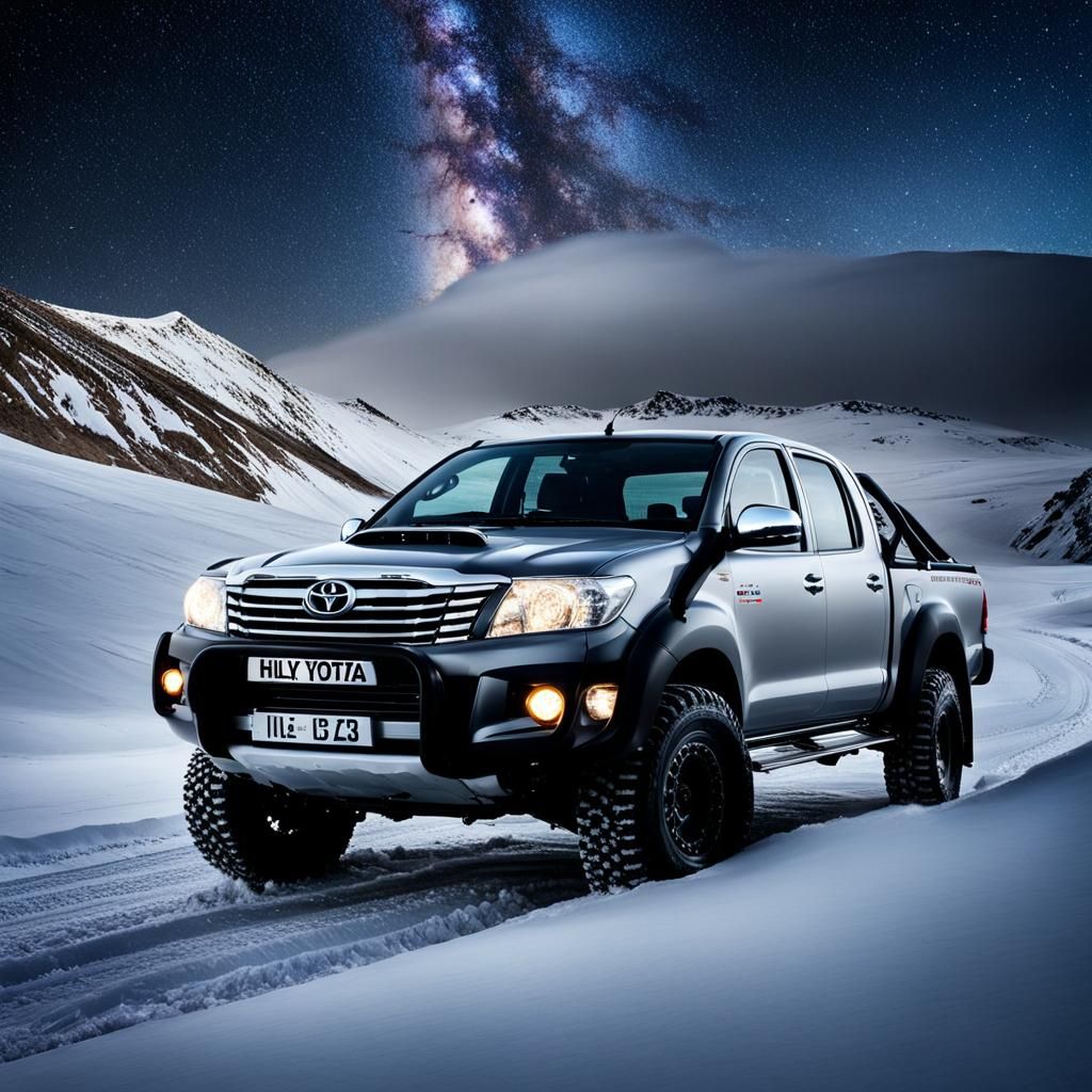 Toyota Hilux and Yeti in Winter Landscape