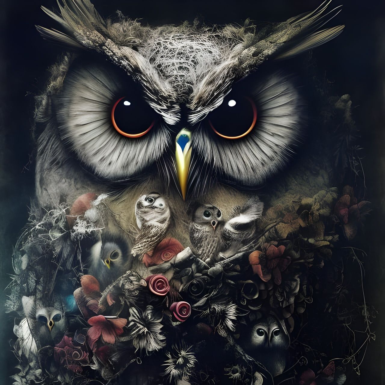 Photorealistic Ancient Owl God: Divine Masterpiece