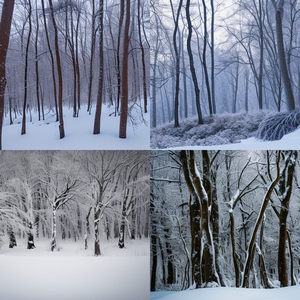 Snowy Forest Scene in Professional Photography Style