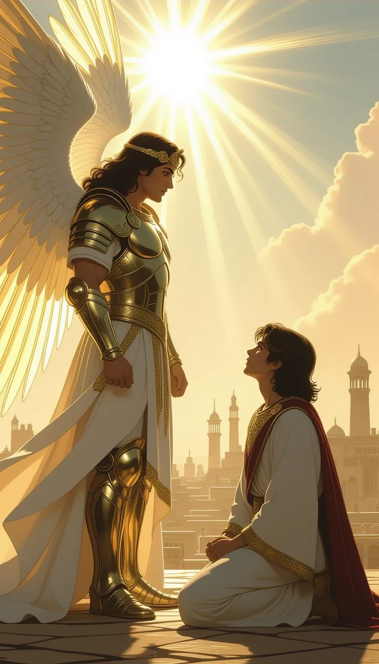 Archangel Michael Protects Daniel in Divine Light