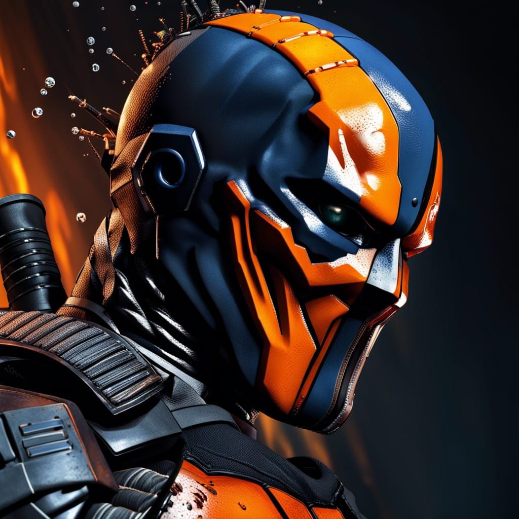 Hyperrealistic Deathstroke Concept Art in Dramatic Style