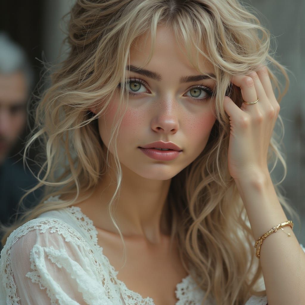 Hyper-Realistic Portrait of a Stunning Woman in Cyberpunk St...