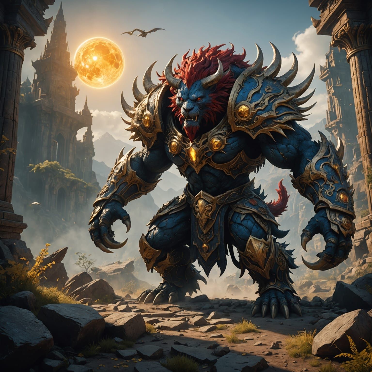 Sun Go Ku Beast Mode in Detailed Matte Painting