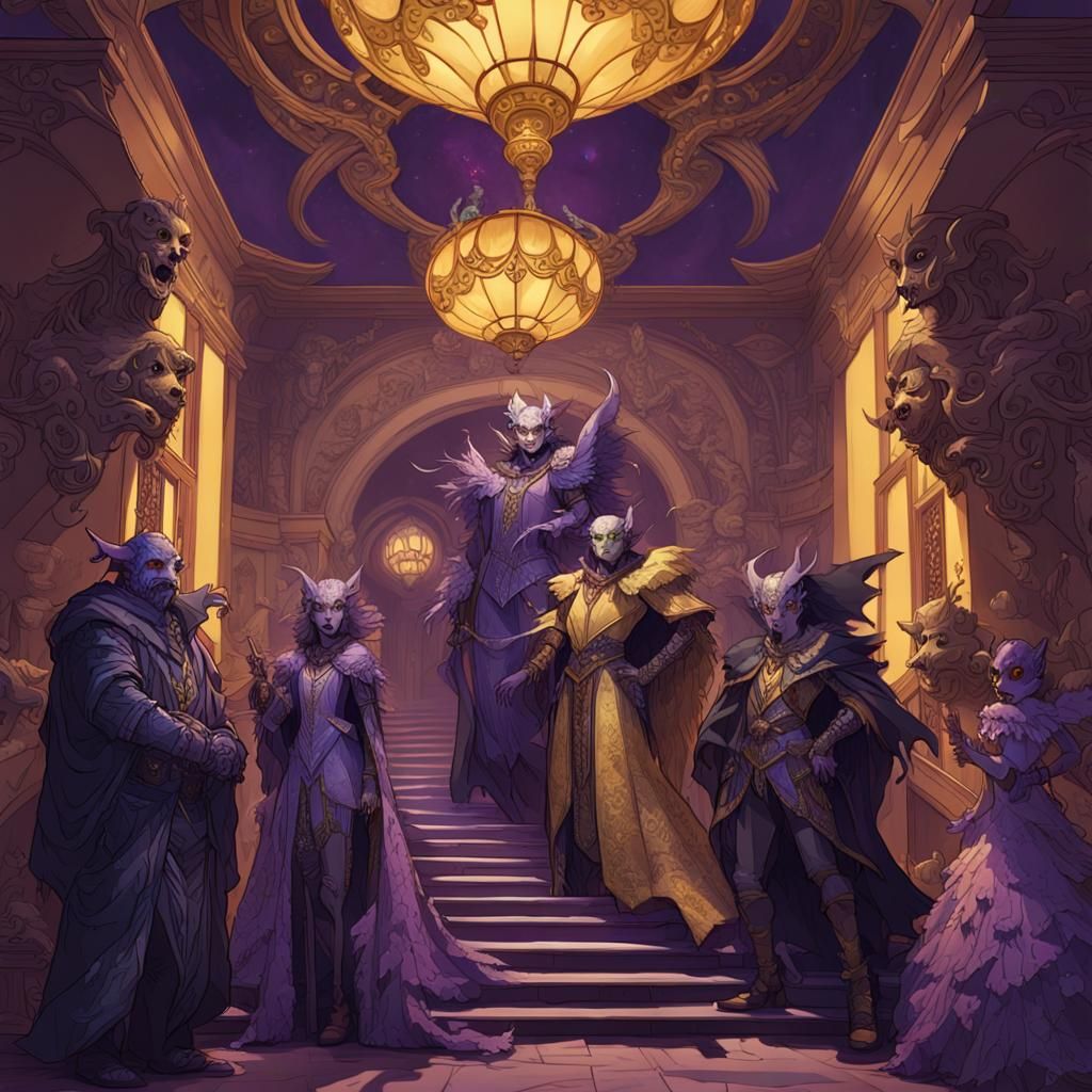 Monsters' Masquerade Ball: Dark Fantasy Concept Art