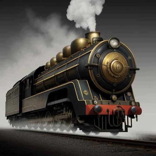 Art Deco Steam Locomotive in Lavish Station