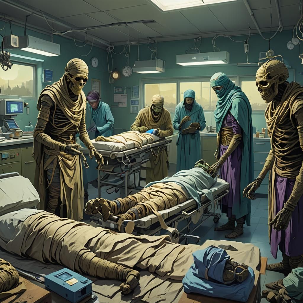 Mummies in Hospital: Fantasy Concept Art