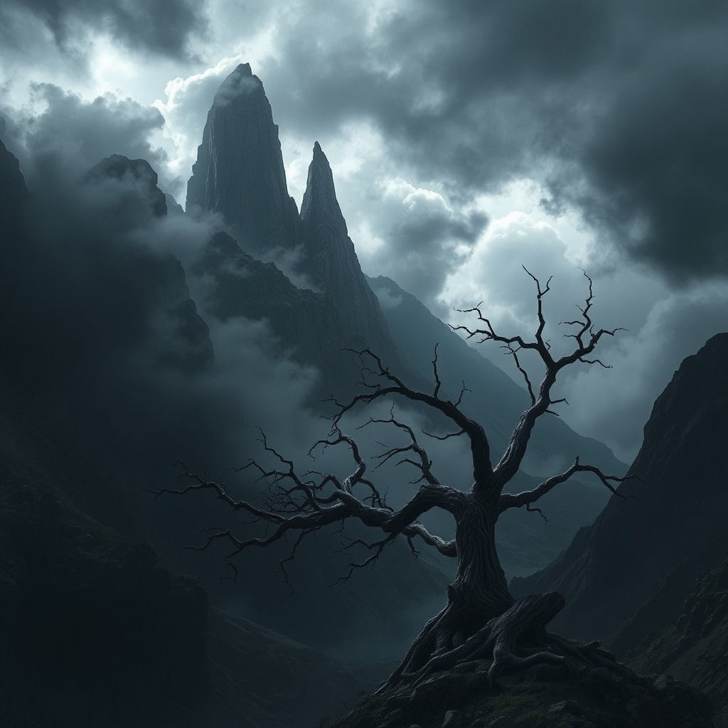 Ominous Stormy Landscape Inspired by Surrealist Masters