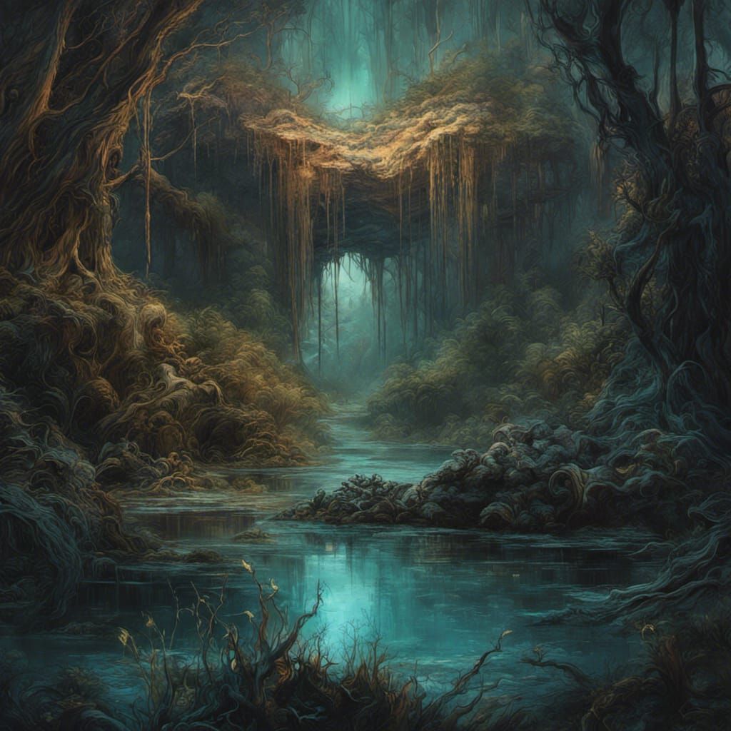 Mysterious Bunyip Emerges from Moonlit Billabong