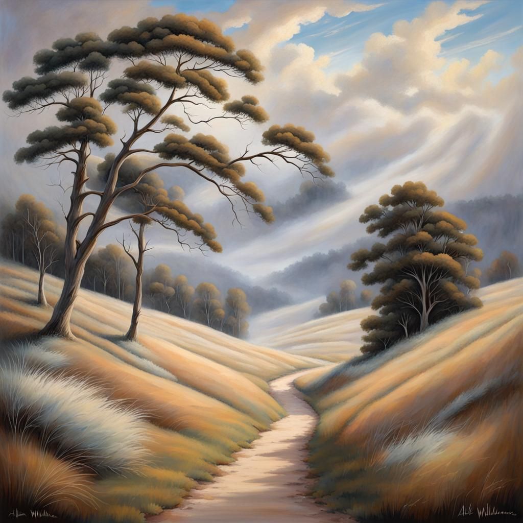 Whispering Winds Landscape in Detailed Style