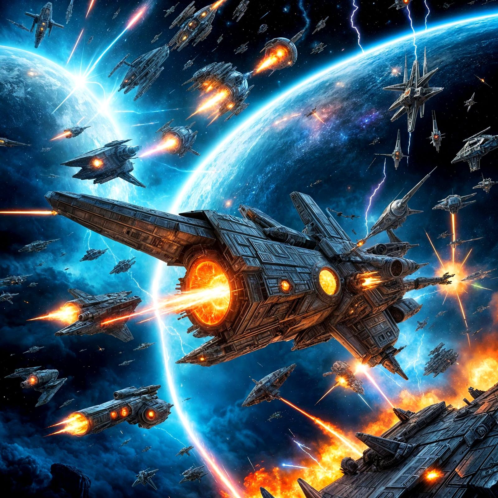 Surreal Star Wars Visions of Imperial Destroyers in Cosmic B...