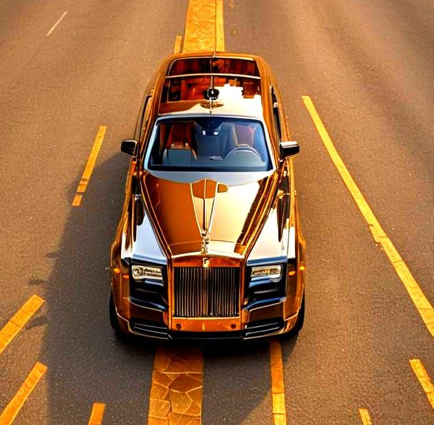 Rolls Royce in Klimt Style, Orange Palette