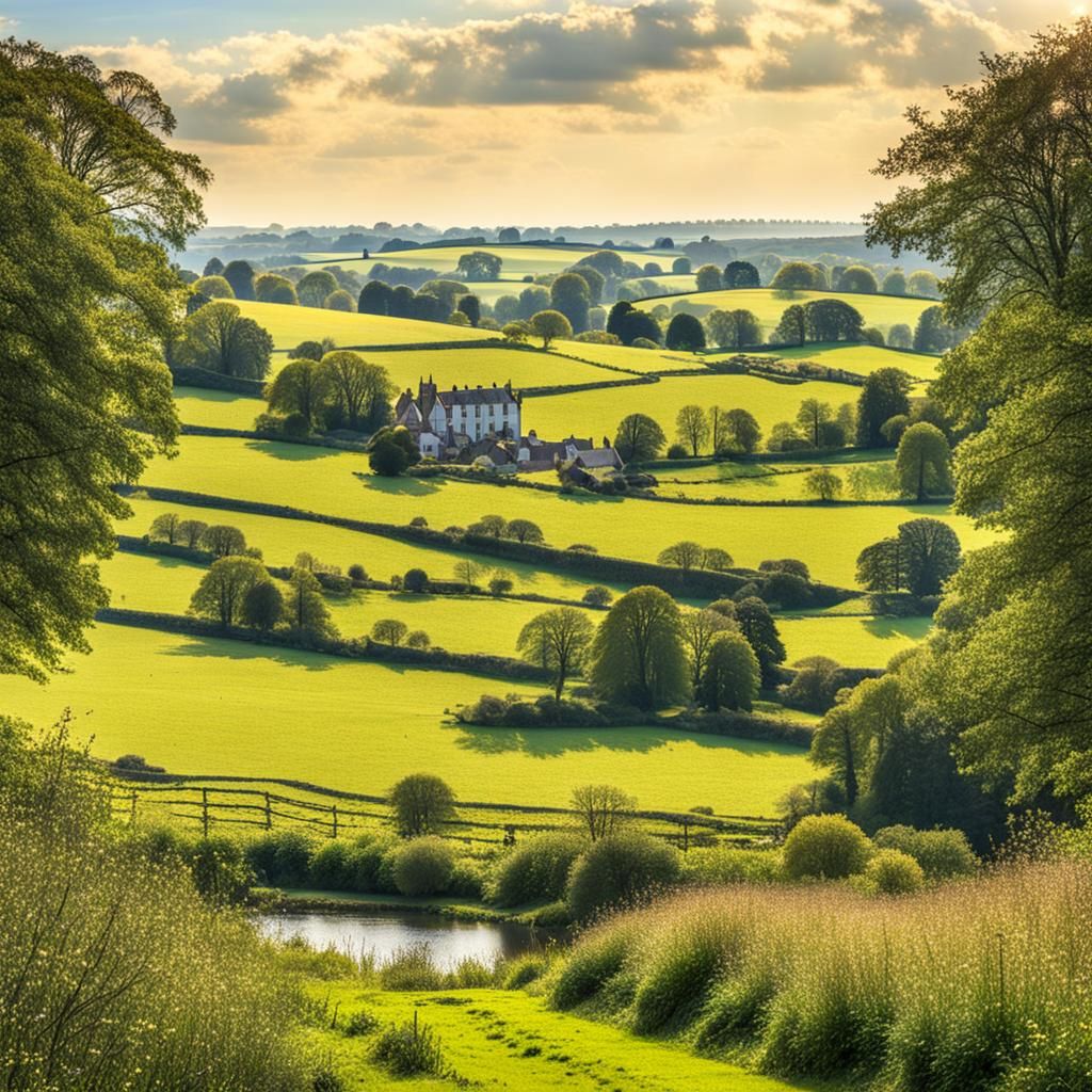 Picturesque English Countryside Landscape