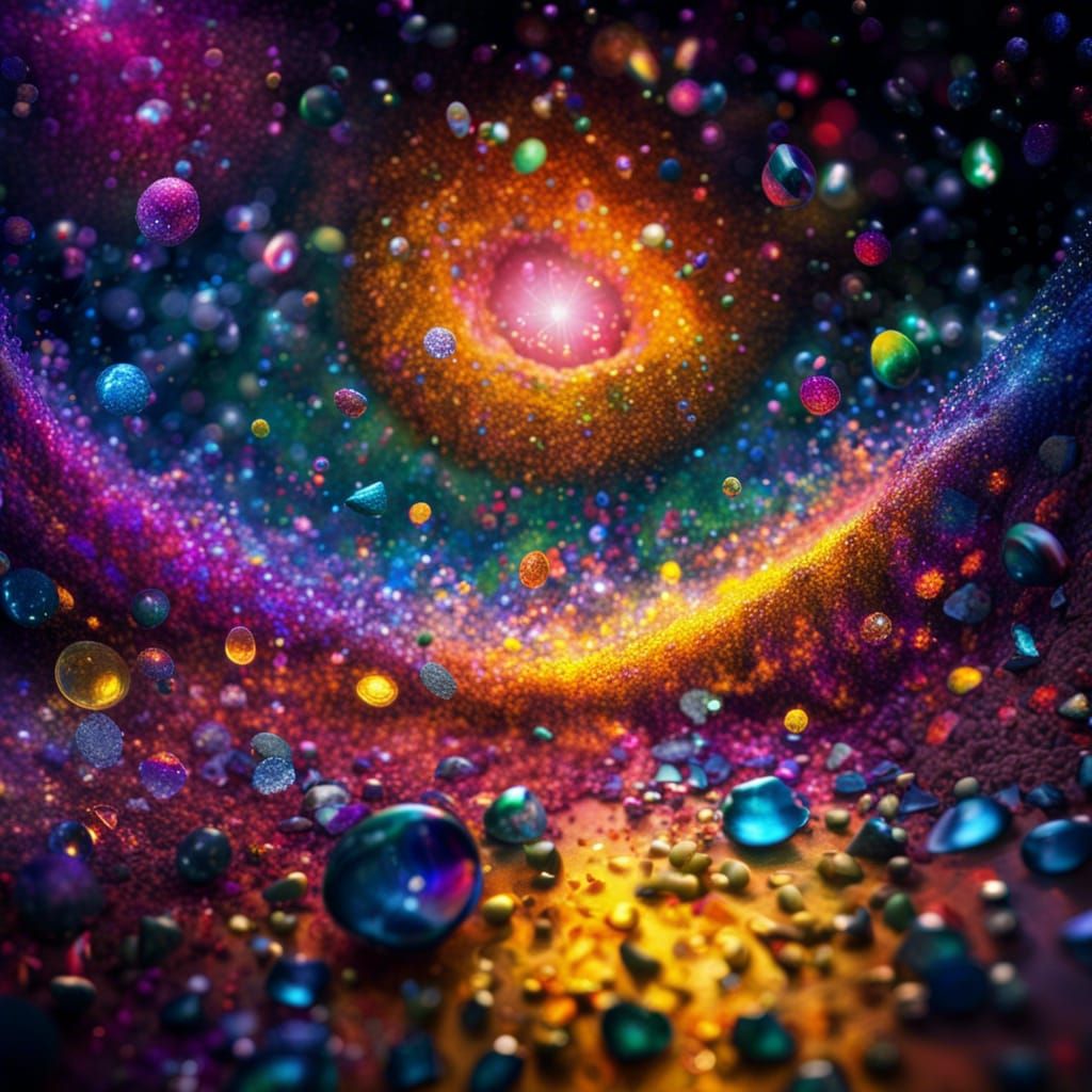 Ethereal Glitter Abundance in Hyperrealistic Detail