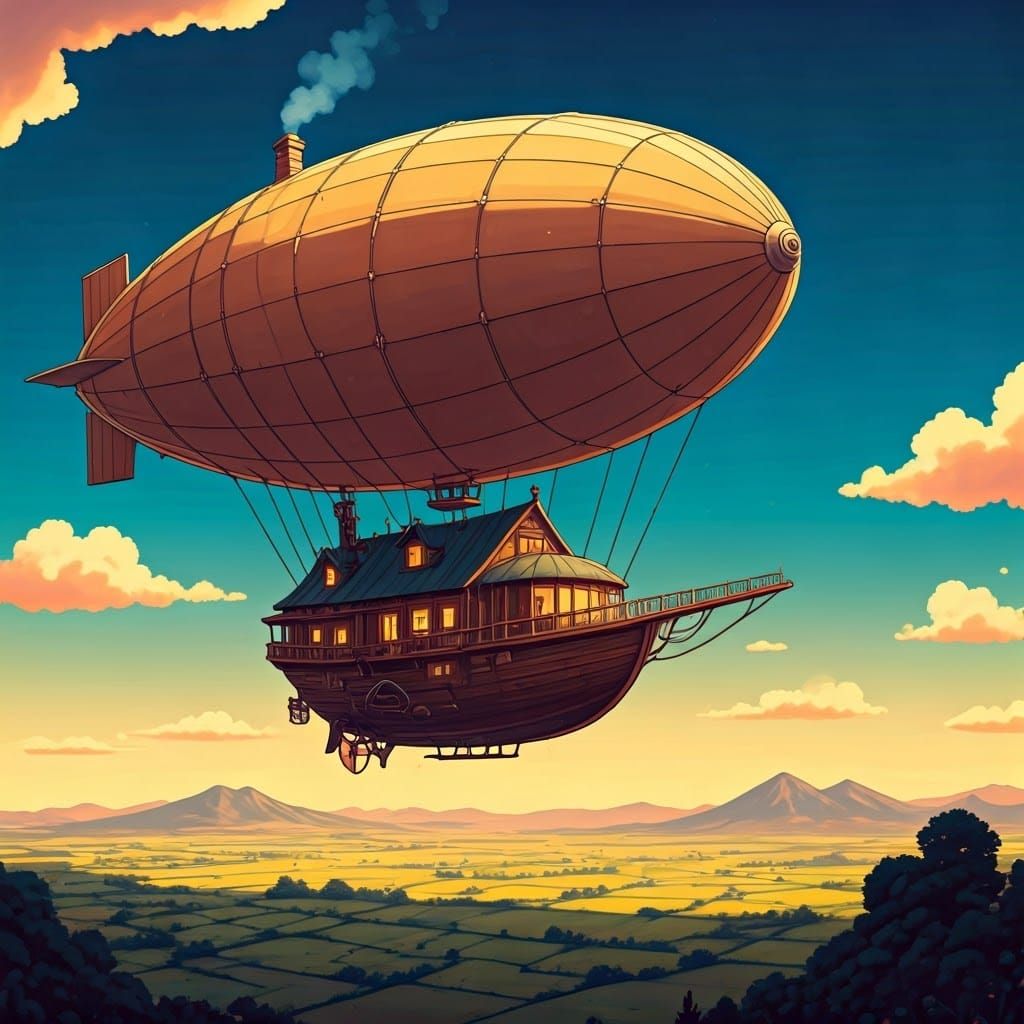 Majestic House Airship Inspired by Studio Ghibli