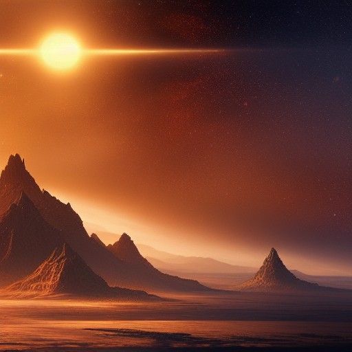 Magnificent Alien Society on Golden Planet: Digital Painting