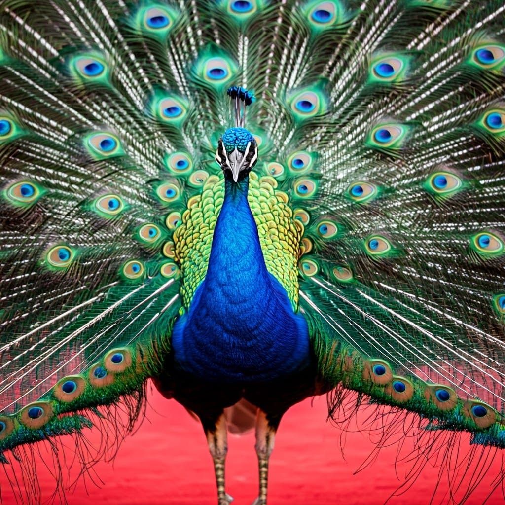Glamorous Peacock on Red Carpet