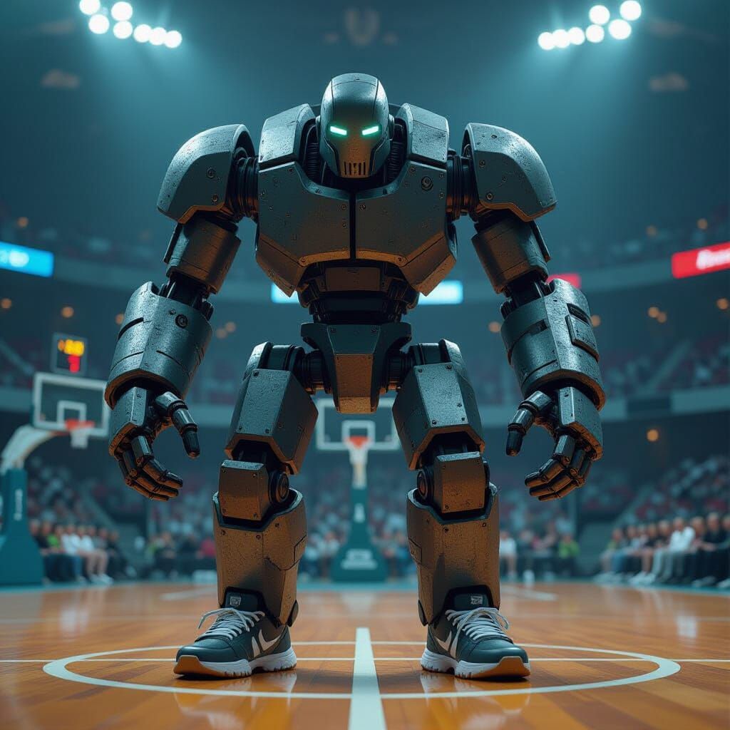 Iron Golem on Basketball Court