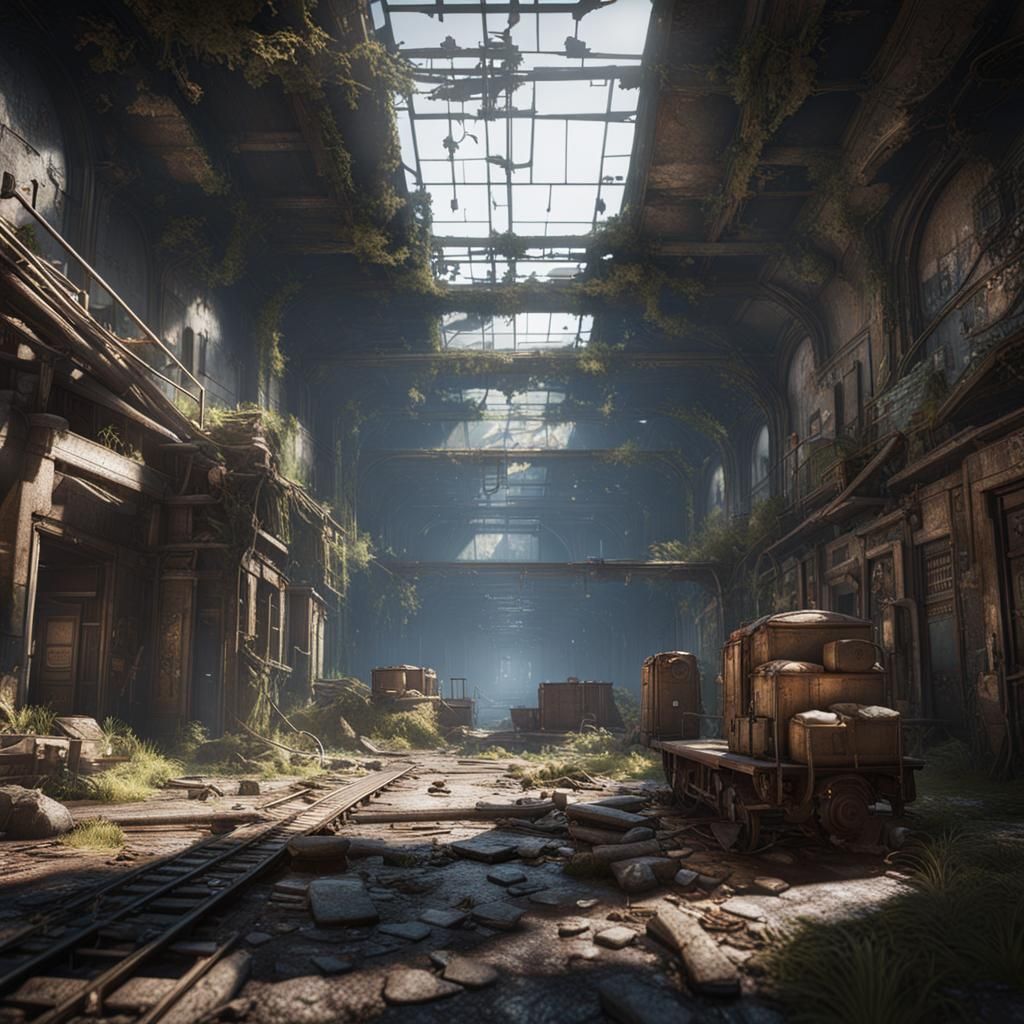 Abandoned Subway Station in 3D Game Style