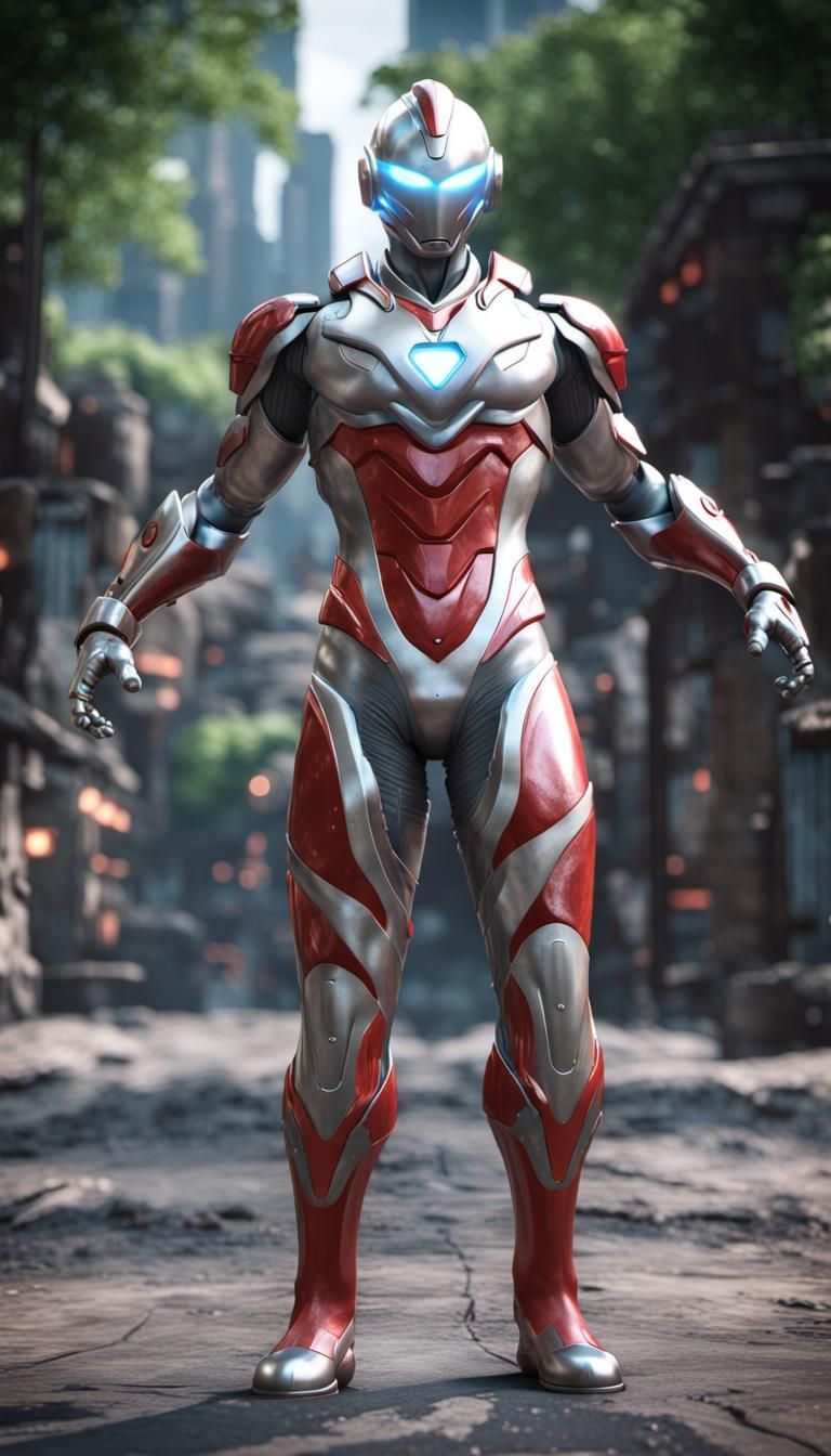 Ultraman Full Body in 3D Game Cinematic Style