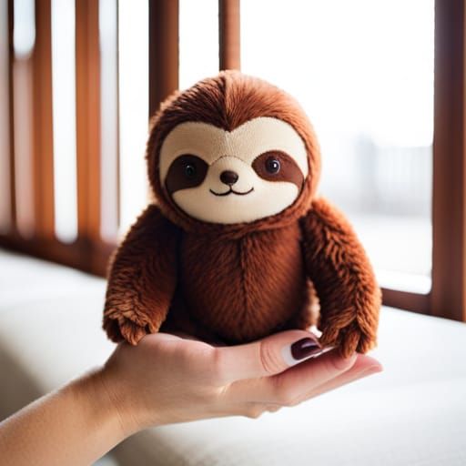 Cute Fluffy Sloth Plushie