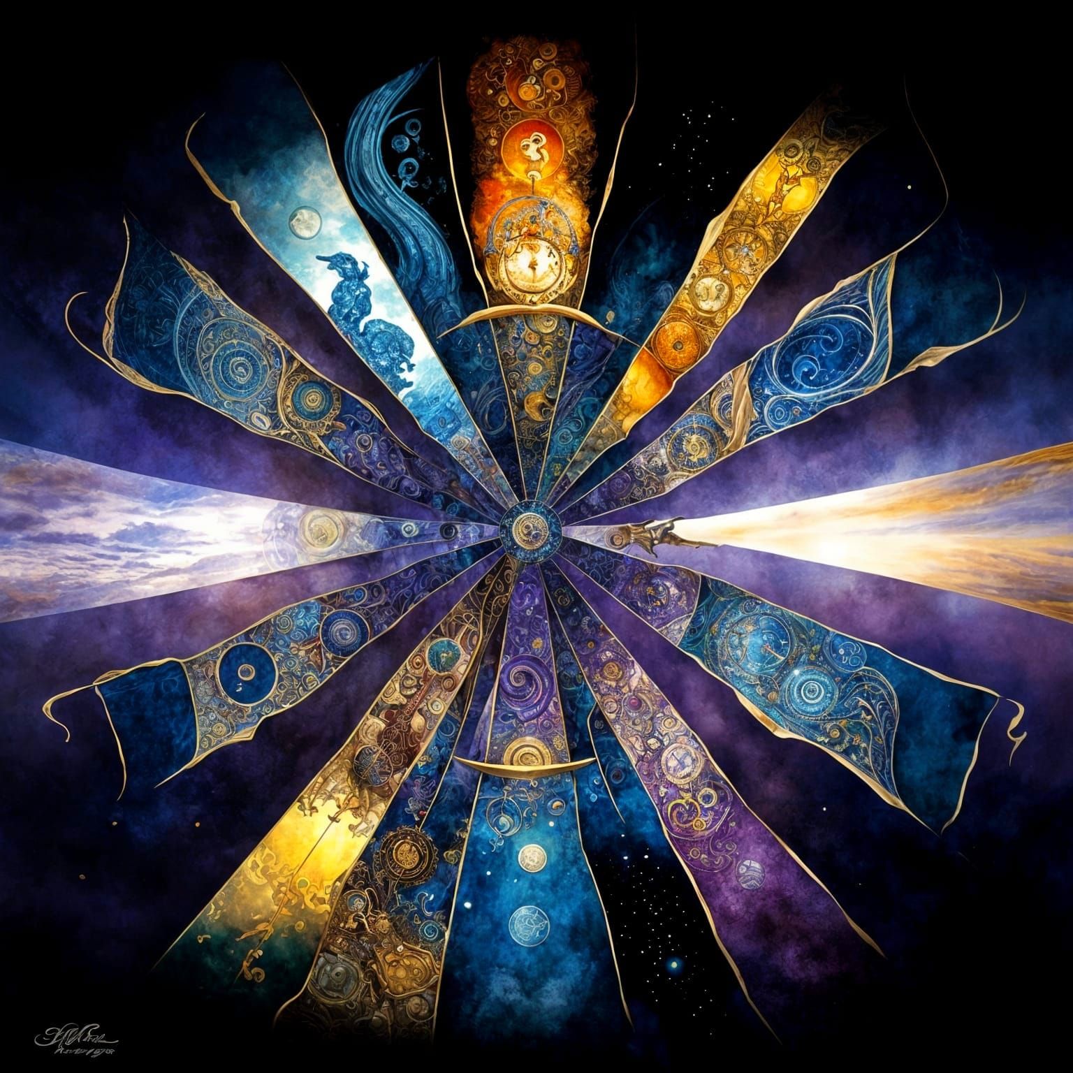 Surreal Stargate Landscape in Art Deco Style