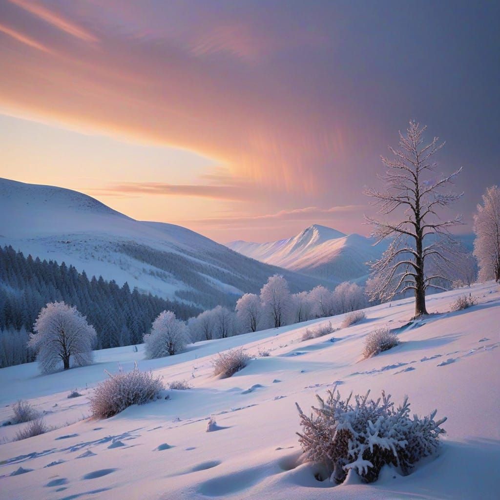 Winter's Twilight in a Nordic Landscape
