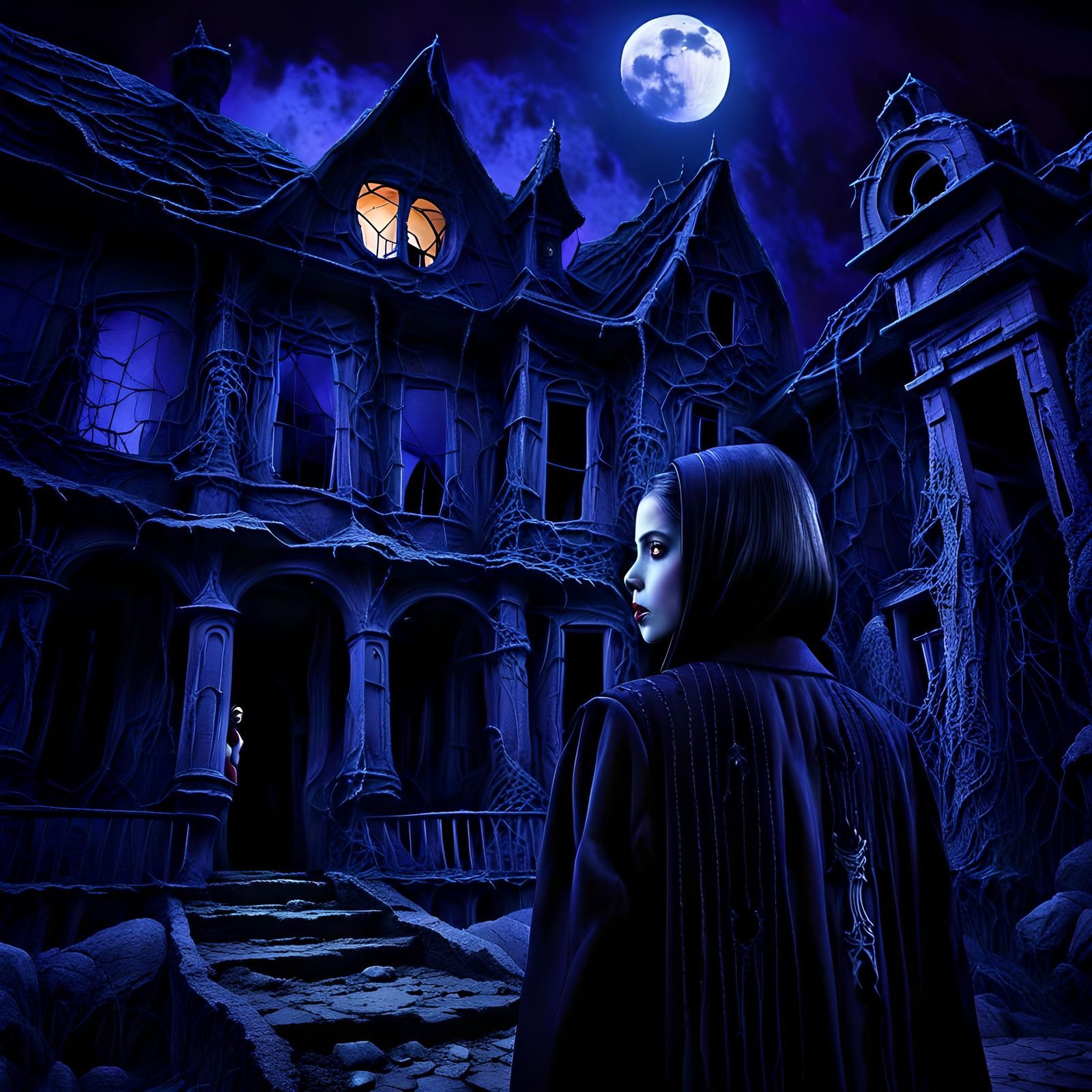 Eerie Haunted House in Dark Fantasy Style