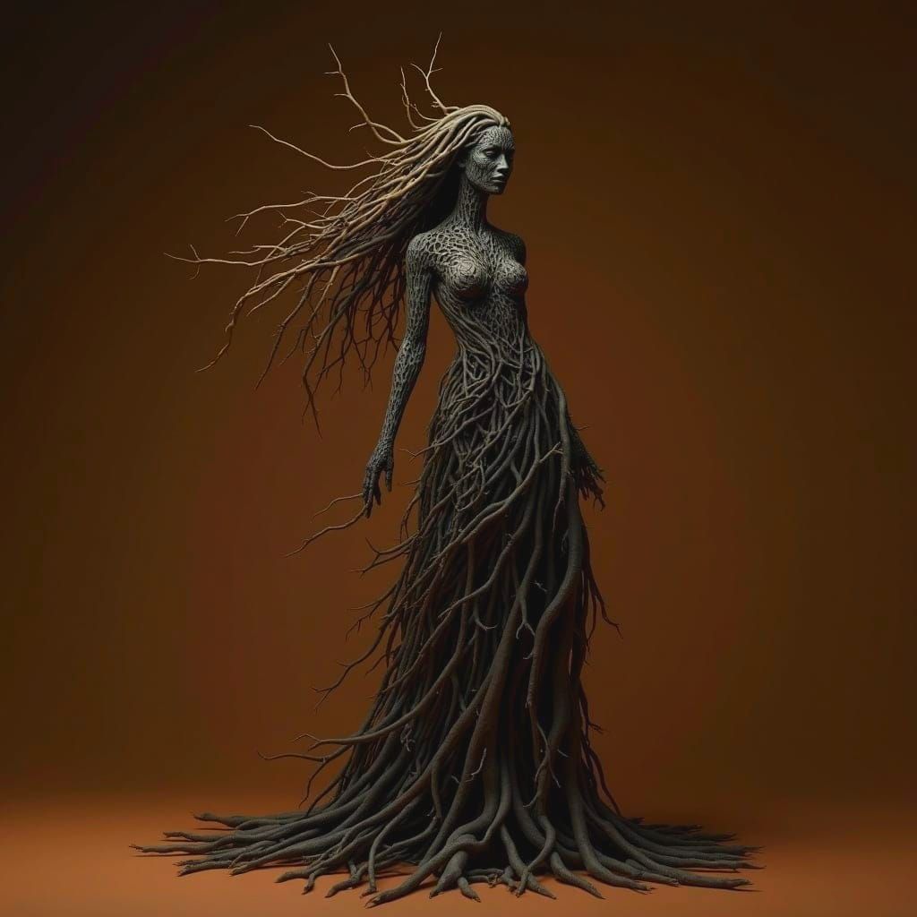 She is Intertwining Twigs