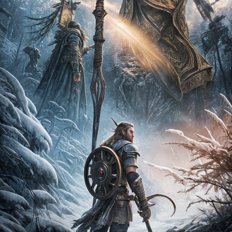 Epic Viking Templar Warrior in Dark Fantasy Style