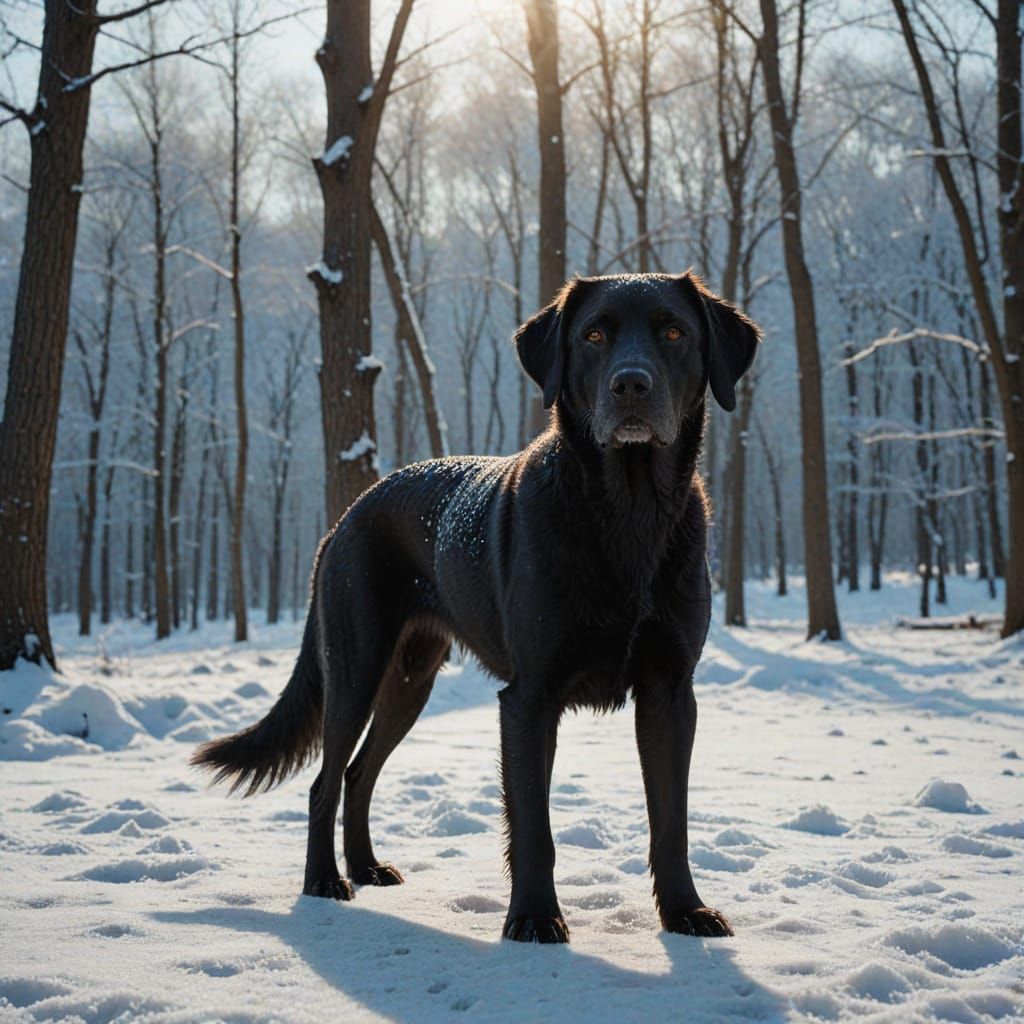 Regal Dog in Winter Wonderland