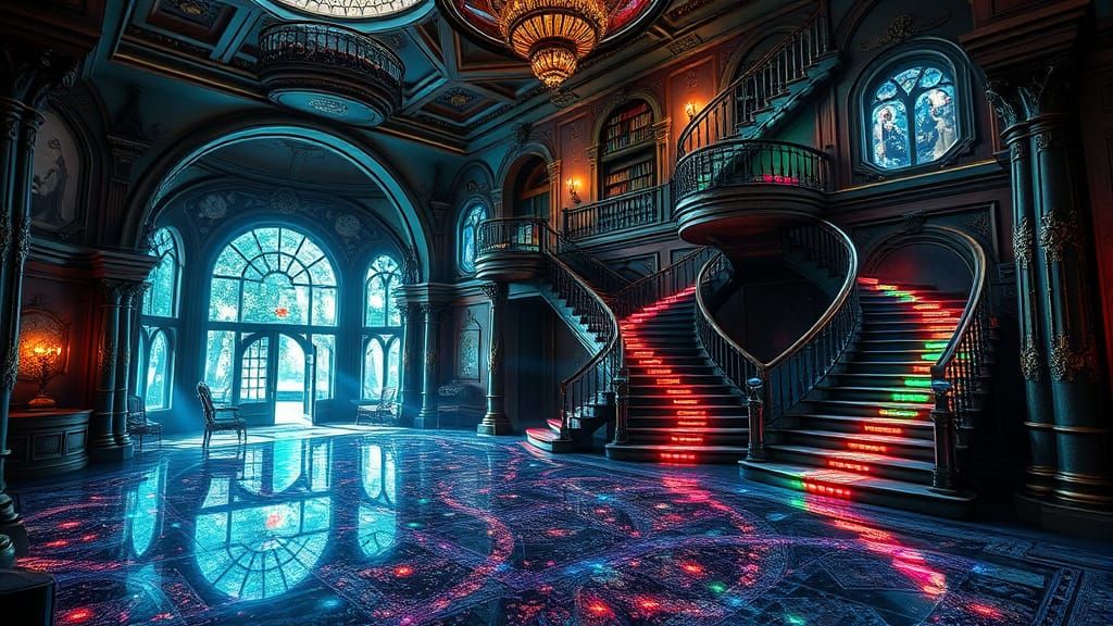 Epic Wizard's Mansion with Disco Floor and Portal Staircases