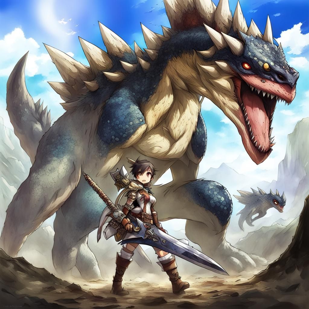 Monster Hunter in Anime Key Visual Style